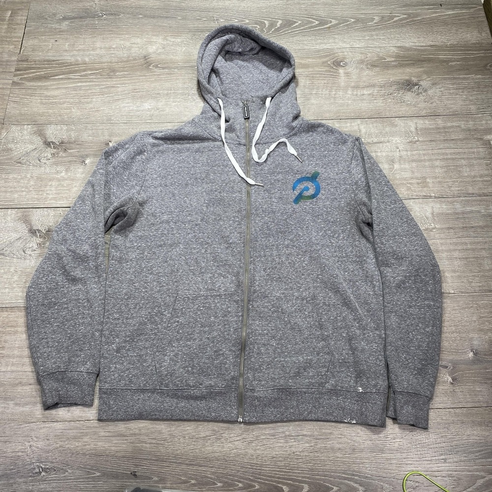 Peloton Hoodie‎ Mens Large Gray Full Zip Sweatshirt Logo Athletic Activewear